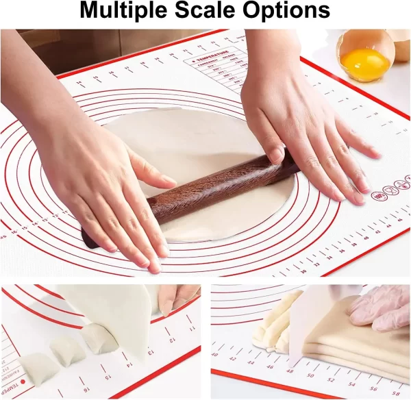 Silicone Baking Mat Kneading Pad Dough Mat Pizza on-Stick Gadgets Bakeware Pastry Mat - Image 2