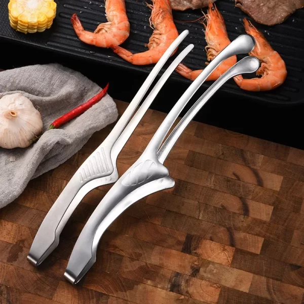 BBQ Food Tongs Korean Barbecue Clips Stainless Steel Grill Cooking Chief Tong Kitchen Bread Baking Outdoor Grilling Steak Clamp - Image 5