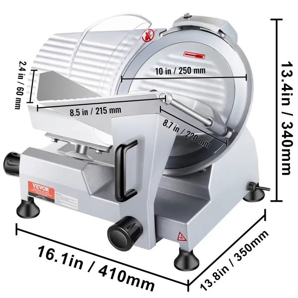 VEVOR Meat Slicer 200W/240W/320W/340W Electric Deli Food Slicer Adjustable Thickness for Commercial and Home Use Cut Meat Cheese - Image 10