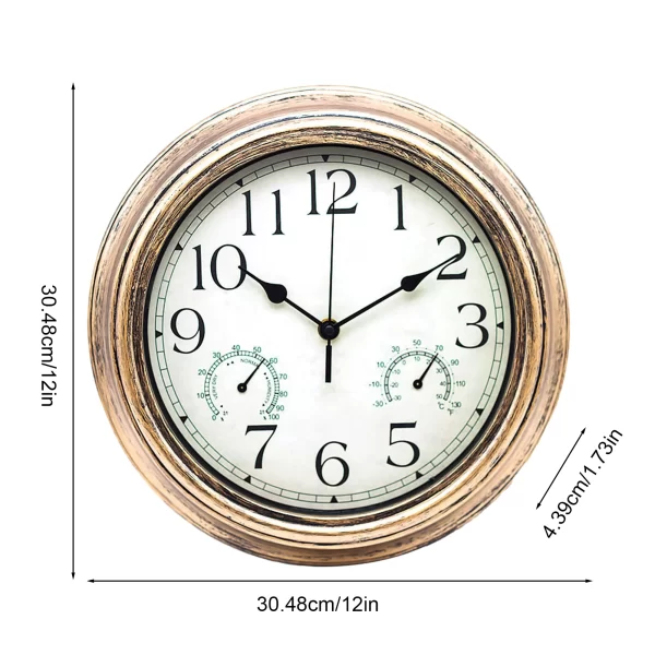 Wall Clock 12 Inch 12 Inch Wall Clock Outdoor Indoor Round Office Home School Clock Battery Operated Decorative Clocks With - Image 6