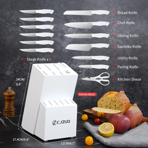 15PCS/Stainless Steel Kitchen Knife Set One-piece Chef's Knive Vegetable Fruit Meat Cutting Bread steak knife All Saints' Day - Image 7