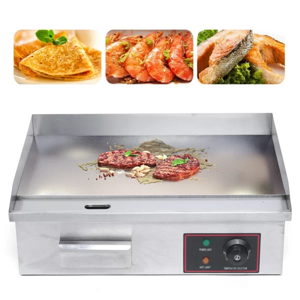 Flat Top Grill 22'' Commercial Electric Countertop Griddle Nonstick Restaurant Teppanyaki Cooking Stove for Outdoor Home BBQ