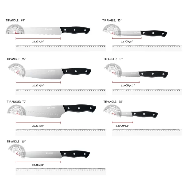 15PCS/Stainless Steel Kitchen Knife Set One-piece Chef's Knive Vegetable Fruit Meat Cutting Bread steak knife All Saints' Day - Image 5