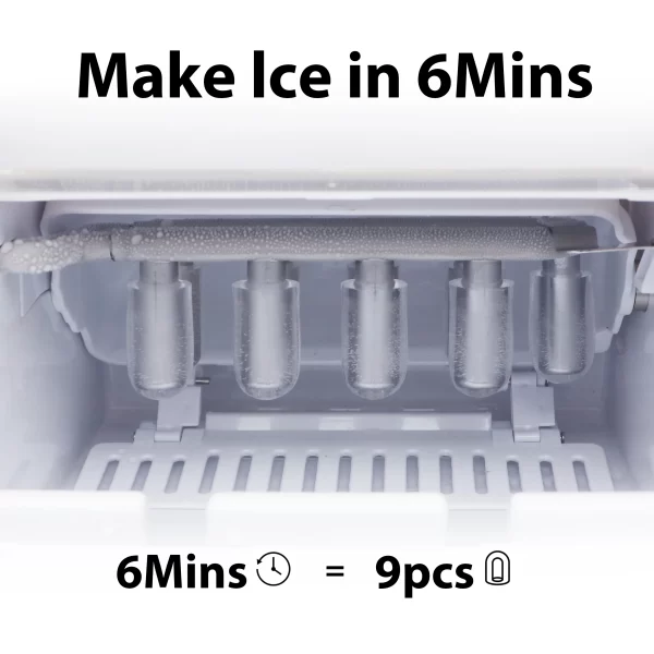 Automatic ice maker machine, Self- Cleaning, Countertop Size, 26 Pounds in 24 Hours, Cubes 6 Minutes, LED Control Panel, With a - Image 3