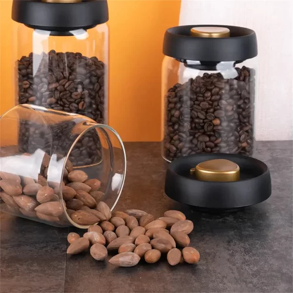 Coffee Beans Vacuum Sealed Tank Transparent Glass Food Storage Jars Household Moisture-proof Air Extraction Airtight Container - Image 3