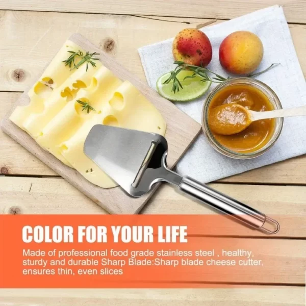 2 Pieces Stainless Steel Wire Cheese Slicer with Cheese Planer, Adjustable Thickness, Kitchen Cooking Tools, Gray - Image 5