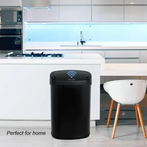 13 Gallon Stainless Steel Automatic Sensor Trash Can - No Touch Garbage Can Kitchen Waste Bin High-Capacity Bathroom Trash Can - Image 5