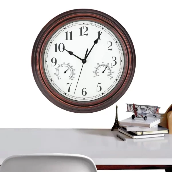 Wall Clock 12 Inch 12 Inch Wall Clock Outdoor Indoor Round Office Home School Clock Battery Operated Decorative Clocks With - Image 8