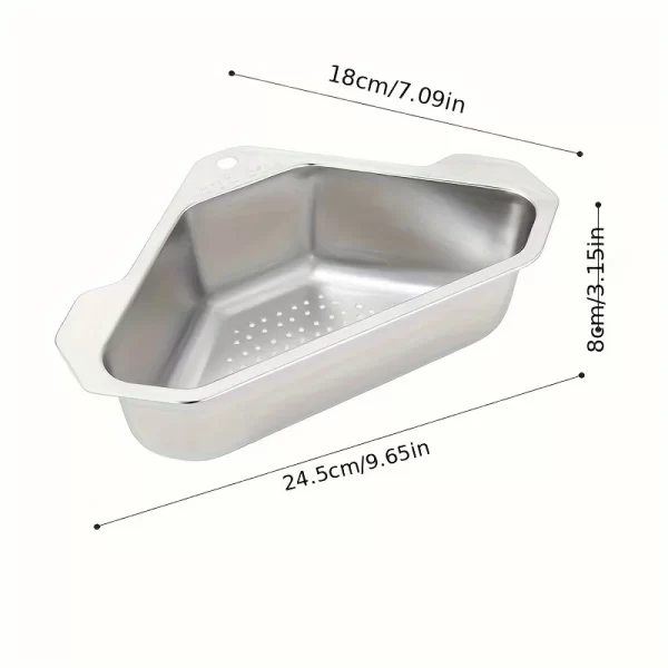 1pc stainless steel kitchen sink filter drain basket wash basin leftovers residue garbage drain rack wash basin - Image 3