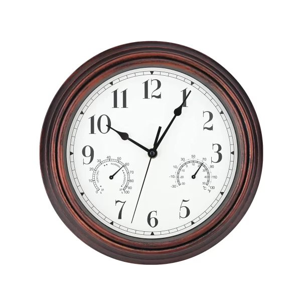 Wall Clock 12 Inch 12 Inch Wall Clock Outdoor Indoor Round Office Home School Clock Battery Operated Decorative Clocks With