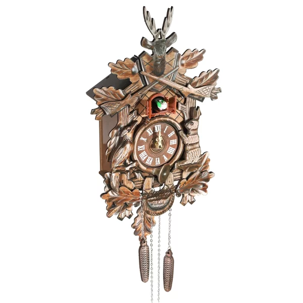 Retro Cuckoo Wall Clock, Wooden Cuckoo Tree House Clock for Bedroom Office, Adjustable Volume, Quiet Operation - Image 5