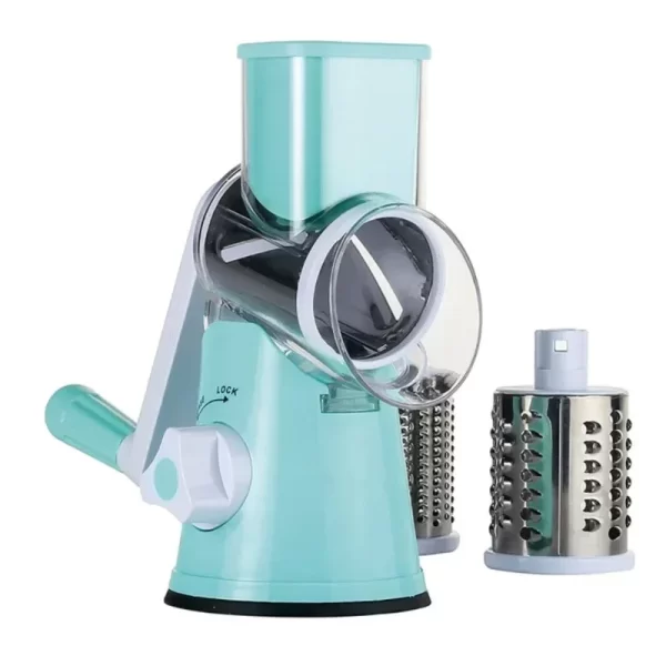 Manual Rotary Vegetable Slicer Cutter Kitchen Vegetable Cheese Grater Chopper with 3 Sharp Stainless Steel Drums - Image 7