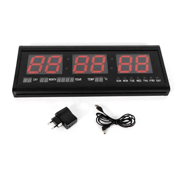 LED Digital Wall Clock Large Screen Calendar Thermometer - Image 6