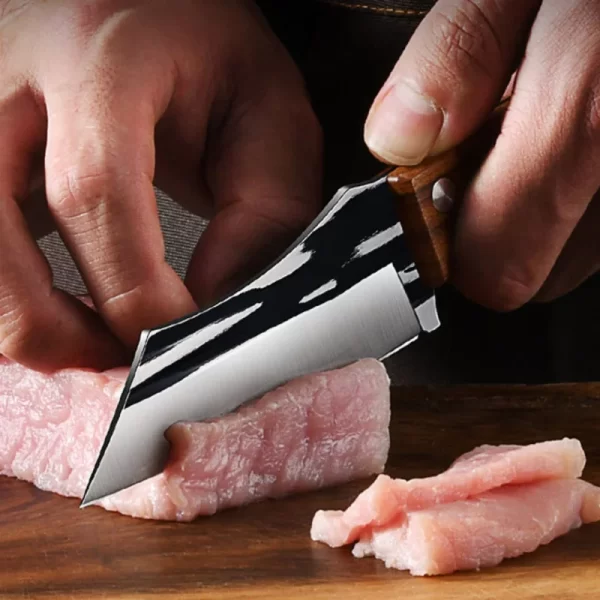 3PCS Forged Kitchen Knife Stainless Steel Thin Blade Meat Cleaver Knife Portable BBQ Cutting Ingredients Small Knife Set - Image 4