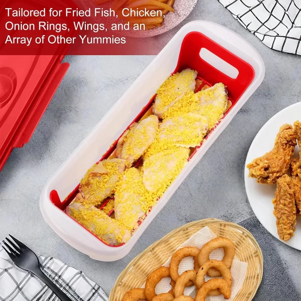 Batter bowl with lid fried chicken mixing bowl - 2-piece no-mess bread flour seasoning jar, bread tray suitable for fried chicke - Image 4