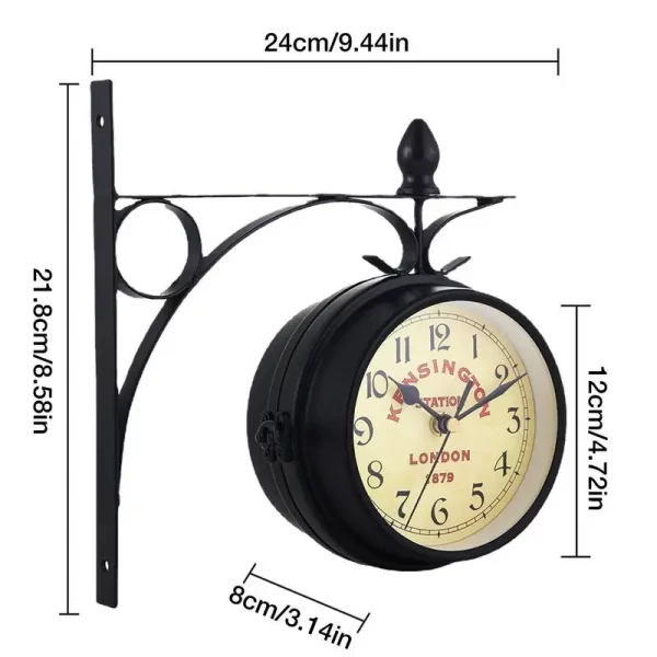 Unique Double-Sided Wall Clock European Antique Mini Wall Hanging Clocks Living Room Bedroom Study Classic Store Wall Decor - Image 6