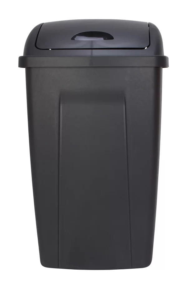 13 Gallon Trash Can, Plastic Swing Top Kitchen Garbage Trash Can, Black, Perfect for the kitchen Waste Bins - Image 5