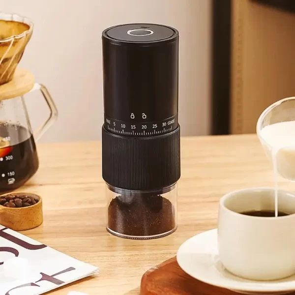 Portable Electric Coffee Grinder 30 Gears Adjustment Rechargeable One-Button Start Coffee Maker Grinder For Kitchen Family