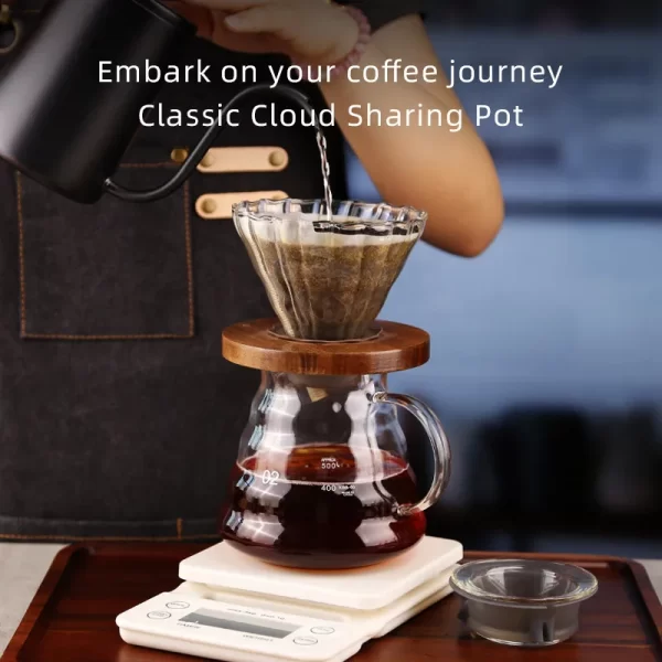 Borosilicate Glass Hand Drip Coffee Pot Carafe Share Pot Pour Over Coffee Server Drip Coffee Pot Coffeeware Teaware - Image 4