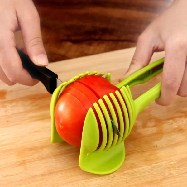 1PC Stainless Steel Kitchen Handheld Slicer Tomato Cutting Clip Fruit Slicer Kitchen Item Cutter Accessories Household Gadgets