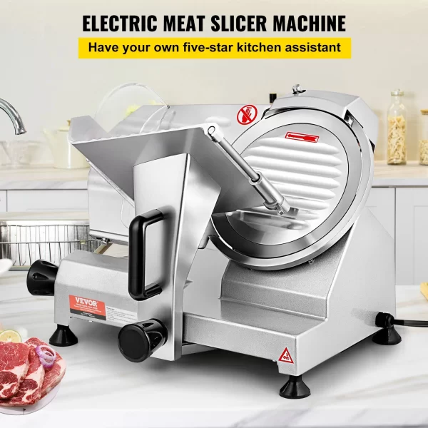 VEVOR Meat Slicer 200W/240W/320W/340W Electric Deli Food Slicer Adjustable Thickness for Commercial and Home Use Cut Meat Cheese - Image 2