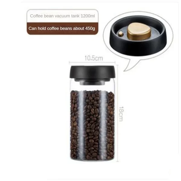 Coffee Beans Vacuum Sealed Tank Transparent Glass Food Storage Jars Household Moisture-proof Air Extraction Airtight Container - Image 9