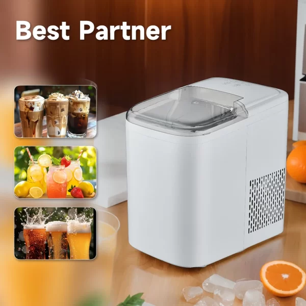 Automatic ice maker machine, Self- Cleaning, Countertop Size, 26 Pounds in 24 Hours, Cubes 6 Minutes, LED Control Panel, With a - Image 6