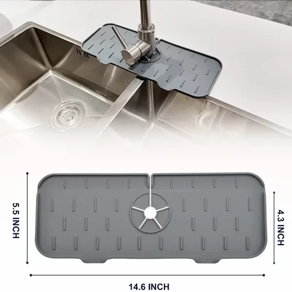 Kitchen Silicone Faucet Absorbent Mat Sink Splash Catcher Countertop Protector Mat Draining Pad for Bathroom Kitchen Gadgets - Image 2